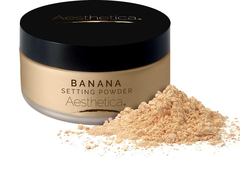 Aesthetica Banana Loose Setting Powder - Flash Friendly Superior Matte Finish Highlighter & Finishing Powder - Includes Velour Puff - Image 1