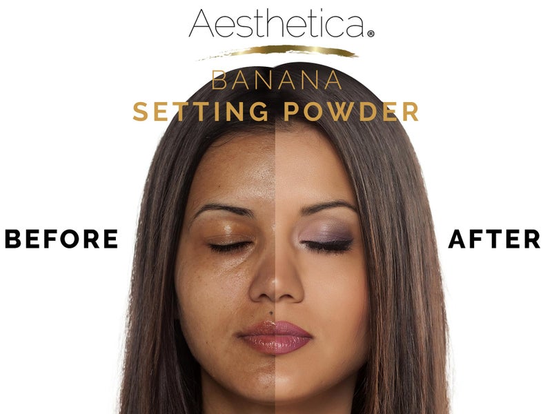 Aesthetica Banana Loose Setting Powder - Flash Friendly Superior Matte Finish Highlighter & Finishing Powder - Includes Velour Puff - Image 5