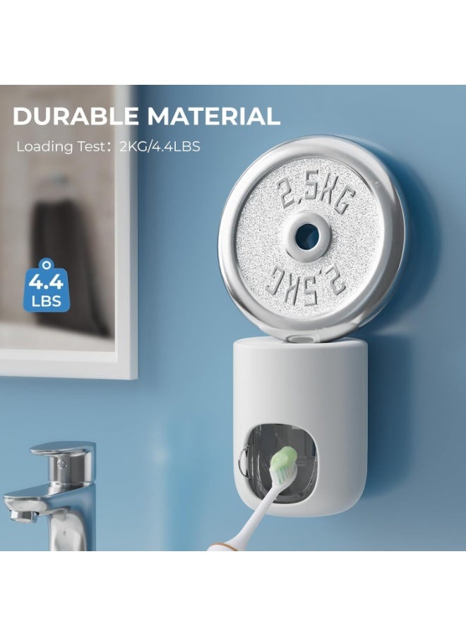 موزع معجون أسنان جداري (قطعتين) مع غطاء - أبيض - Image 5