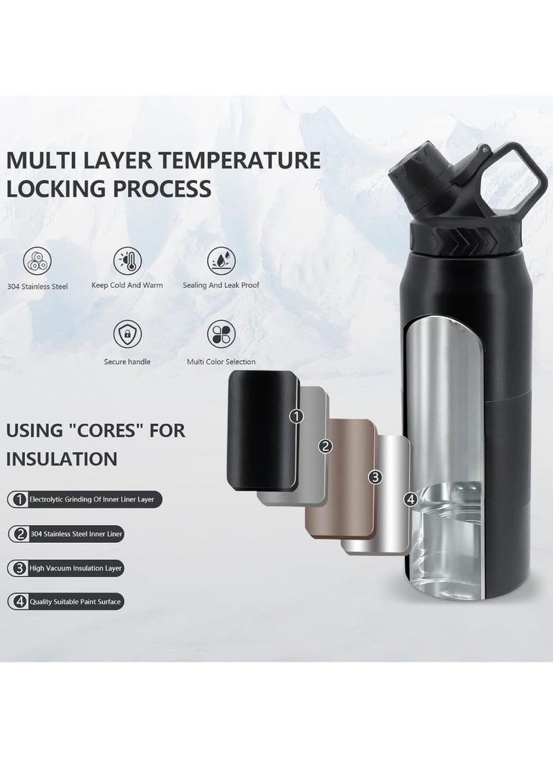 Infinity Water Bottle, Stainless Steel Flask, 950 ML/32 OZ, Double Wall Vacuum Insulated, Leak Proof, Hot and Cold, BPA Free, perfect for kids, school, office, gym and sports (Black)  - Image 3