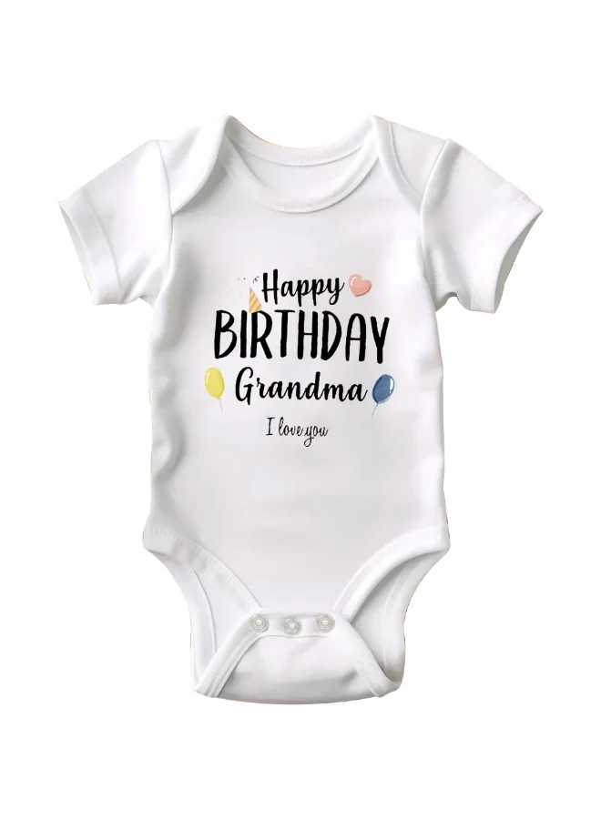 Matching Family Outfits Happy Birthday Grandma Baby Vest Bodysuit – Funny Baby Gift for Grandma’s Birthday – Unisex Cotton Outfit for Boys and Girls – Soft, Comfortable, Newborn to 24 Months – Baby Shower Clothing Idea