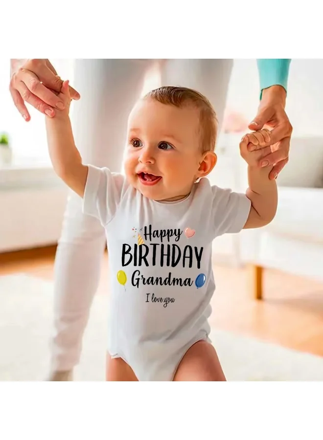 Matching Family Outfits  Happy Birthday Grandma Baby Vest Bodysuit – Funny Baby Gift for Grandma’s Birthday – Unisex Cotton Outfit for Boys and Girls – Soft, Comfortable, Newborn to 24 Months – Baby Shower Clothing Idea  | Best Price UAE