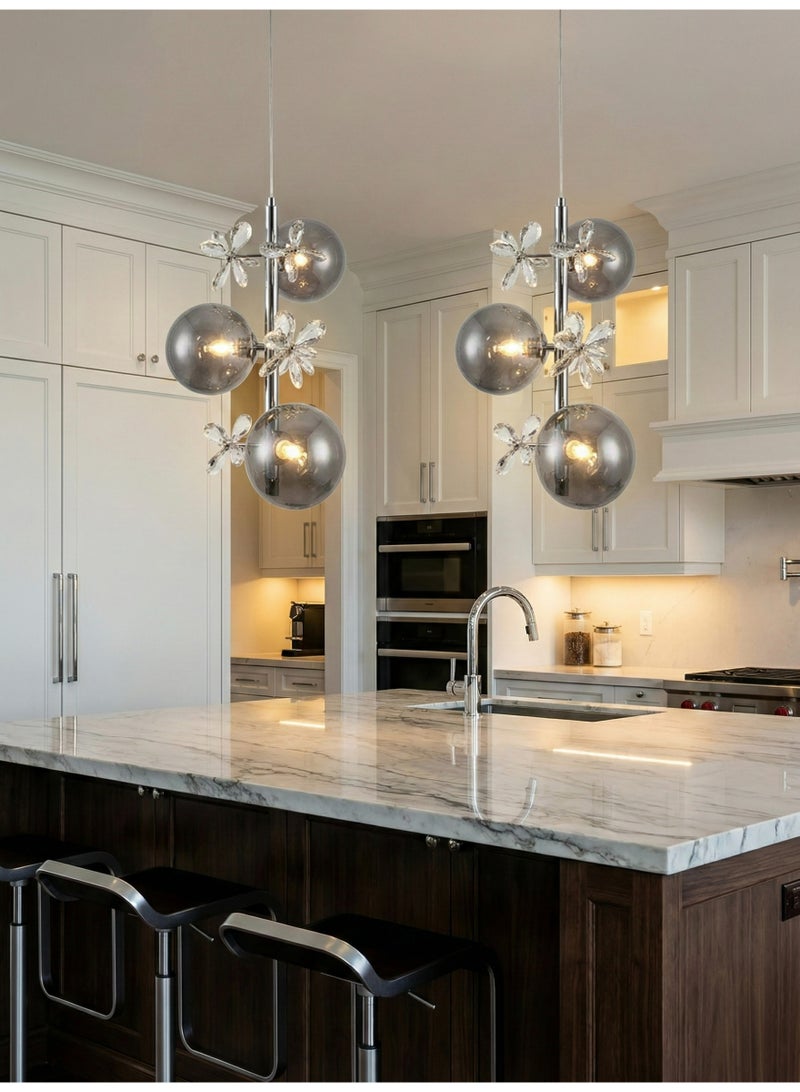 BUY4LESS -  Modern Lighting, Pendent, Light, Modern crystal light pendent, Chrome Color, 30x106 cm, Suitable for bedroom, kitchen, coffee shop. - Image 5