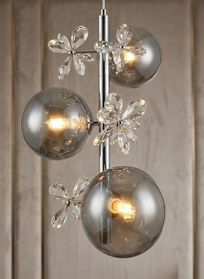 BUY4LESS -  Modern Lighting, Pendent, Light, Modern crystal light pendent, Chrome Color, 30x106 cm, Suitable for bedroom, kitchen, coffee shop. - Image 3