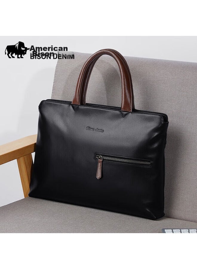 American Bison Meizhou Yenui Briefcase For Men, Handheld Laptop Bag, Multifunctional Large Capacity Business Bag, Valentine's Day Gift - Image 1