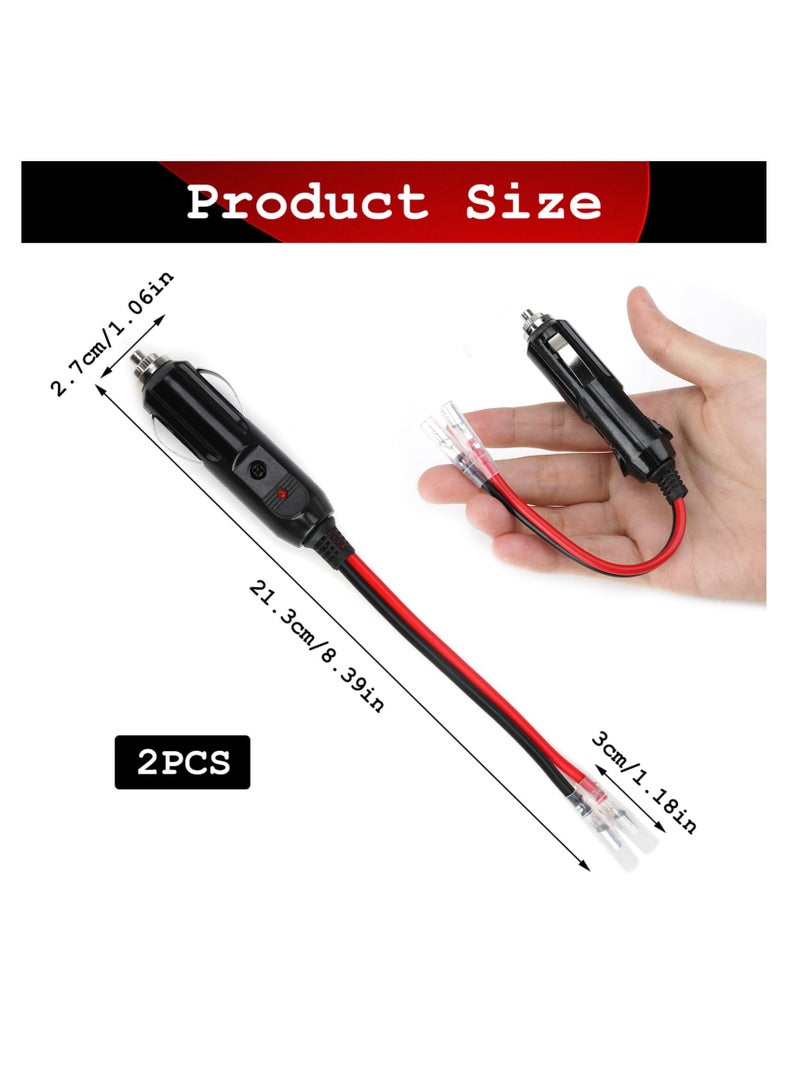 Cigarette Lighter Plug, 12V Car Cigarette Lighter Plug With Lead and Wiring, 2 Pack 16 AWG Car Replacement Cigar Female Socket Male Plug, Lighter Male Plug Adapter, for Motorcycle Car Tractor - Image 2