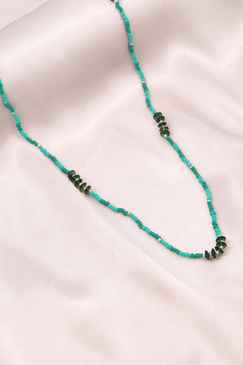 Bizou Women Beads Long Necklace, Green  - Image 1