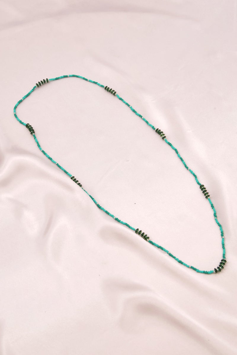 Bizou Women Beads Long Necklace, Green - Image 2