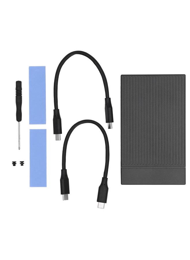 Thoraya M.2 2bay NVMe HUB dual-slot aluminum alloy solid state drive box expansion dock USB3.2 Gen2 10Gbps M.2 Type-C+USB-A 4-in-1 expansion dock for PCIe M-Key 2230/2242/2260/2280 SSD  - Image 1