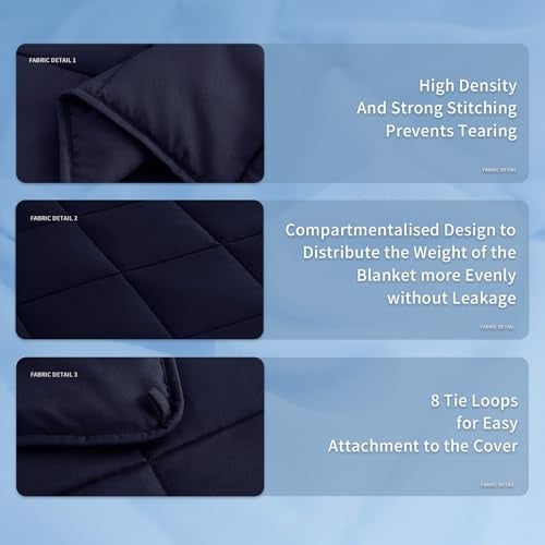 Topcee بطانية وزن توبسي (7 أرطال، 40" × 60") بطانية ثقيلة للتبريد للنوم تناسب من 60-90 رطل، بطانية ناعمة سميكة قابلة للتنفس مع خرز زجاجي، سهلة العناية - Image 5