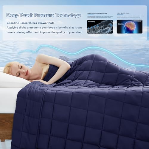 Topcee بطانية وزن توبسي (7 أرطال، 40" × 60") بطانية ثقيلة للتبريد للنوم تناسب من 60-90 رطل، بطانية ناعمة سميكة قابلة للتنفس مع خرز زجاجي، سهلة العناية - Image 3