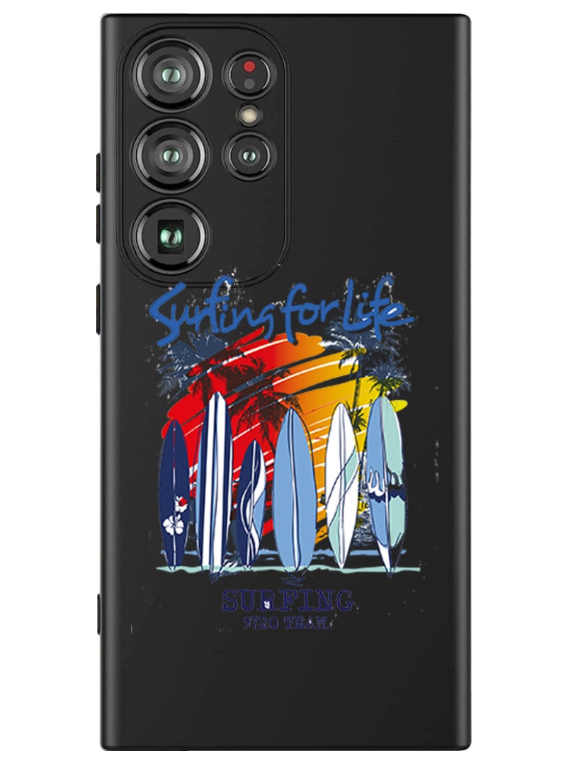 Theodor Protective Slim Fit Case Liquid Silicone Cover with Full Body Protection Anti-Scratch Shockproof Case For Samsung Galaxy S24 Ultra (Black) - Surfing for life - Image 1