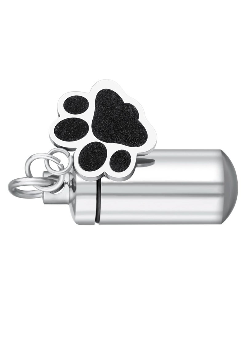 Generic Pet Urns Keychain for Dog Cat Ashes with Storage Bags Small Pet Cremation Keepsake Pend Paw Print Memorial Urn  - Image 3
