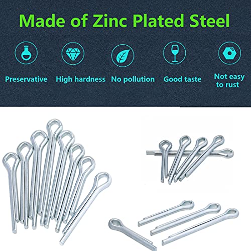 SpzcdZa Cotter Pin Assortment Kit, SpzcdZa 555pcs Steel Cotter Pins Clip Key Fastner Fitting Assortment Kit for Automotive Mechanics Small Engine Repair Mechanics, Car Garage, Power Equipment, Cars, Trucks - Image 3