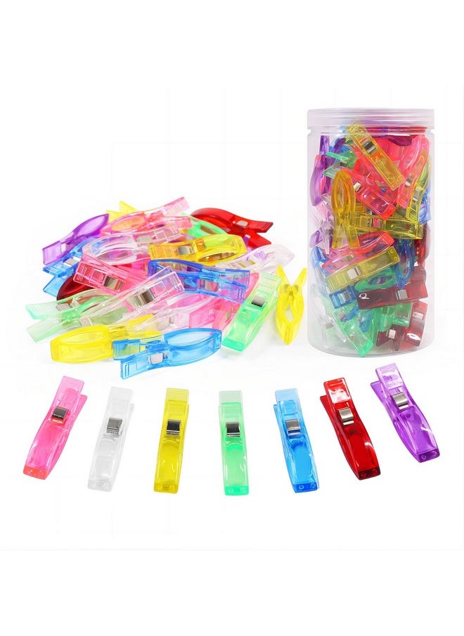 Coideal Large Sewing Fabric Clips, 77 Pcs Jumbo Quilt Clips For Quilting With Plastic Tub, Assorted Bright Colors (Multicolored)  - Image 1
