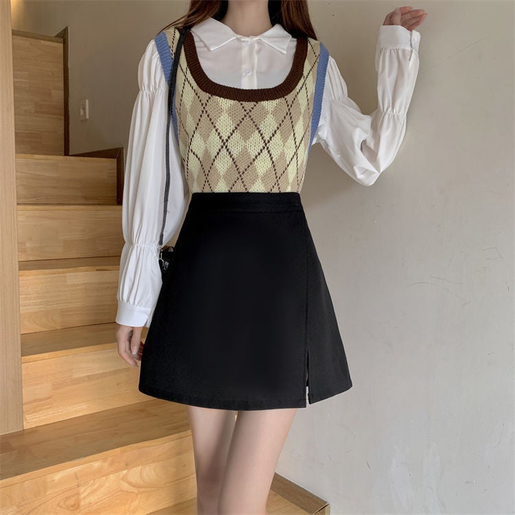 Summer 2023 New A- Line Skirt Women'S Small Split Korean-Style All-Match High Waist Slimming Pleated Suit Skirt - Image 4