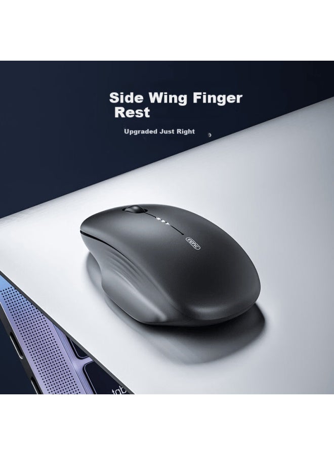 Inphic M1 Second Generation Rechargeable Wireless Bluetooth Mouse Silent Office Asymmetric Ergonomic Grip Battery Display Universal For Laptop 2.4g Wireless Black - Image 3
