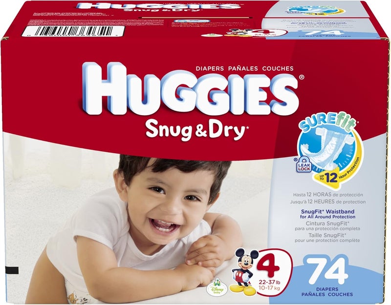 HUGGIES حفاضات هاجيز snug and dry حجم كبير 4 عدد 74 - Image 1