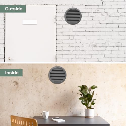 Vent Systems 10” Inch Aluminum Steel Soffit Vent Cover – Round Louvered Air Vent Grille with Built-in Mesh Screen and Flange – Heavy-Duty HVAC Register for Wall or Ceiling – Indoor and Outdoor Use - Image 5