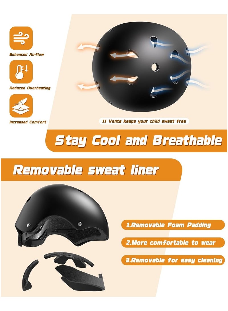 Bukela Kids Bike Helmet Set, Adjustable Helmet for Ages 3-14 Year Boys Girls, Toddler Helmet Pad Set with Knee and Elbow Pads for Bike, Roller, Skating, Scooter, Longboard and More Sports, 3 Color - Image 3