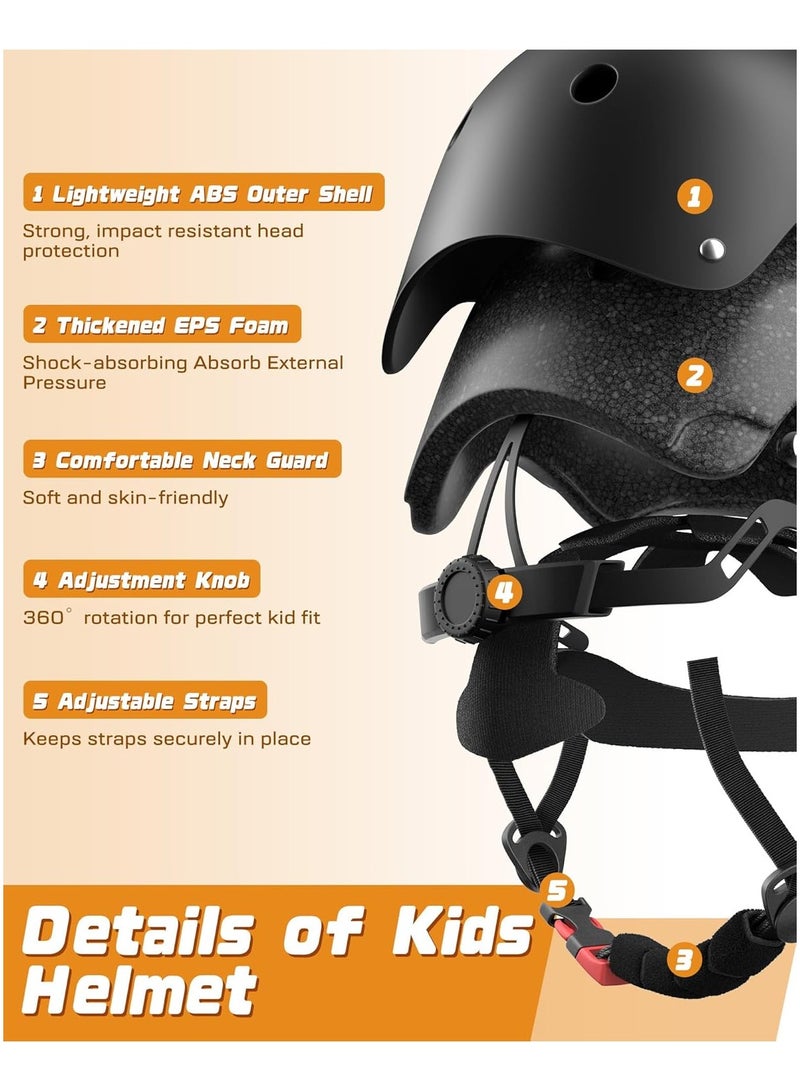 Bukela Kids Bike Helmet Set, Adjustable Helmet for Ages 3-14 Year Boys Girls, Toddler Helmet Pad Set with Knee and Elbow Pads for Bike, Roller, Skating, Scooter, Longboard and More Sports, 3 Color - Image 2