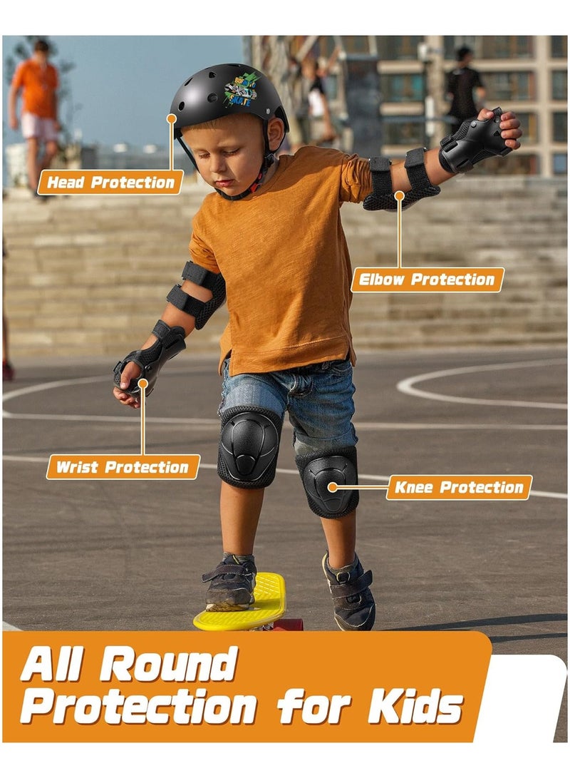 Bukela Kids Bike Helmet Set, Adjustable Helmet for Ages 3-14 Year Boys Girls, Toddler Helmet Pad Set with Knee and Elbow Pads for Bike, Roller, Skating, Scooter, Longboard and More Sports, 3 Color - Image 4