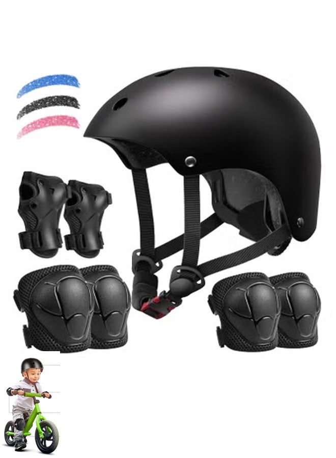 Bukela Kids Bike Helmet Set, Adjustable Helmet for Ages 3-14 Year Boys Girls, Toddler Helmet Pad Set with Knee and Elbow Pads for Bike, Roller, Skating, Scooter, Longboard and More Sports, 3 Color - Image 1