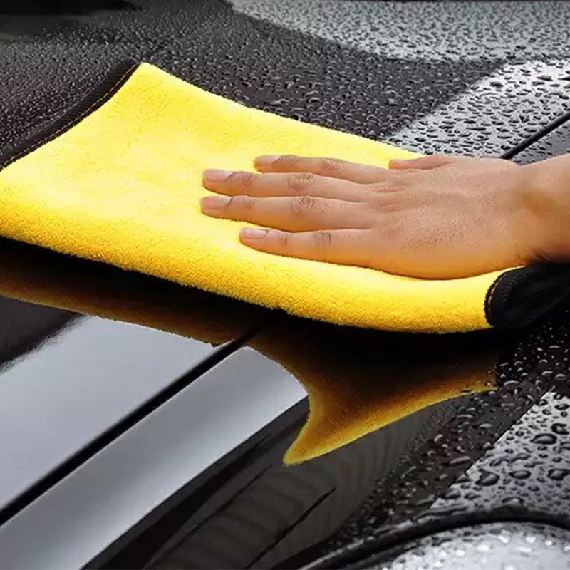 Topinon Microfiber Car Cloth Thick Plush Lint StreakFree Multipurpose DoubleSided Cloths Automotive Towels for Car Bike Cleaning Polishing Washing Detailing Pack of 5 Multicolor - Image 3