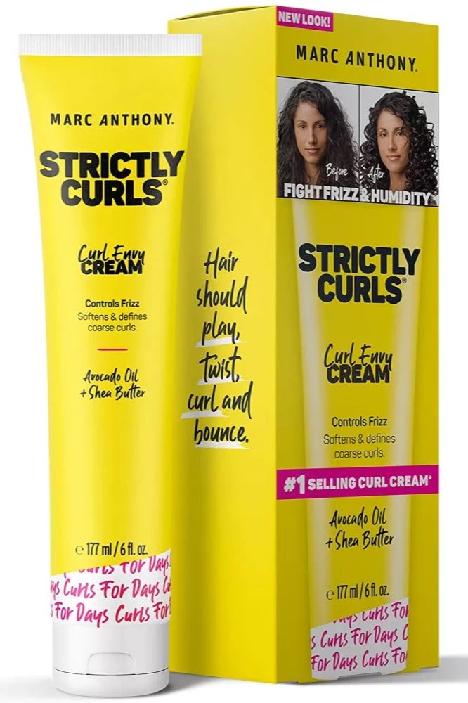 MARC ANTHONY Curl Envy Cream, Strictly Curls - Curl Defining Cream Softens Coarse Curls, Adds Bounce & Fights Frizz with Avocado Oil & Shea Butter - Sulfate-Free Hair Products for Curly Hair - 6 Oz - Image 1