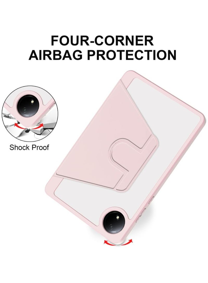 VKL Rotating Case Compatible with Xiaomi Redmi Pad SE 8.7 Inch (2024),with Pen Holder, 360 Degree Rotation Protective Stand Cover Clear Back, Auto Wake/Sleep (Pink) - Image 4