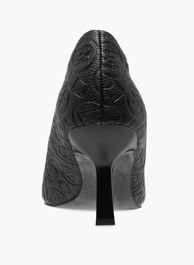 ELLE Women's Logo Detail Pointed Toe Pumps with Stiletto Heels  - Image 5