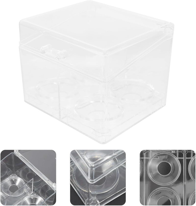 TIDTALEO Beauty Eggs Storage Case with Lid, Acrylic Cotton Swab Organizer, 3-Compartment Dustproof Makeup Puff and Lipstick Storage Box for Vanity and Travel - Image 5