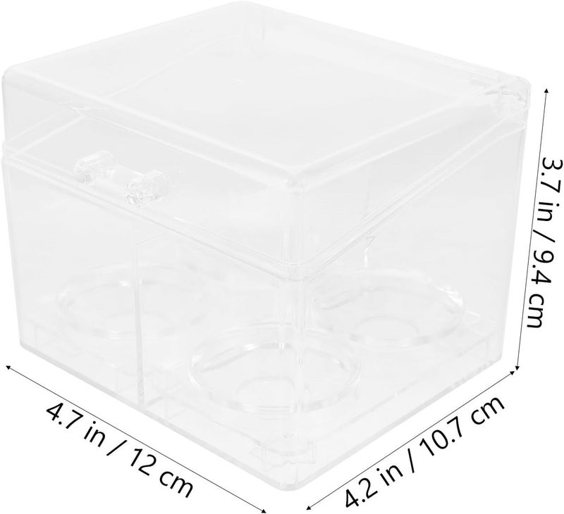 TIDTALEO Beauty Eggs Storage Case with Lid, Acrylic Cotton Swab Organizer, 3-Compartment Dustproof Makeup Puff and Lipstick Storage Box for Vanity and Travel - Image 2
