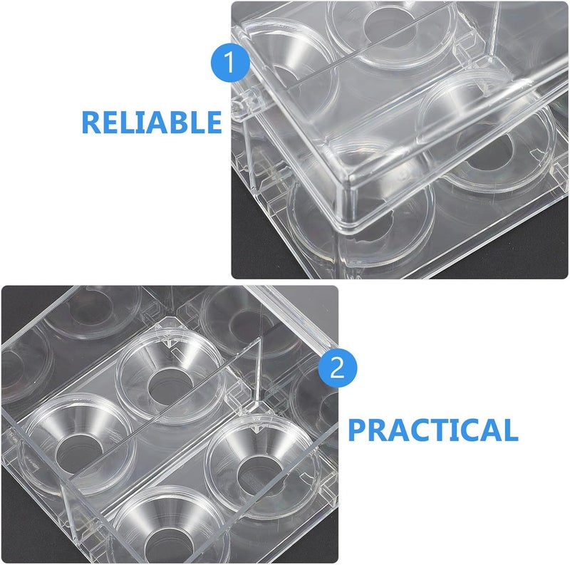 TIDTALEO Beauty Eggs Storage Case with Lid, Acrylic Cotton Swab Organizer, 3-Compartment Dustproof Makeup Puff and Lipstick Storage Box for Vanity and Travel - Image 4