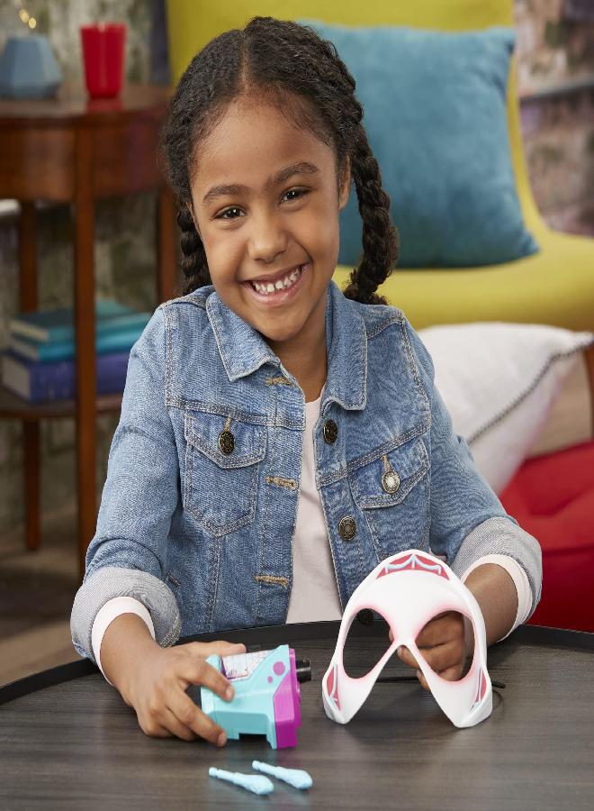 BeyBlade Marvel Spider-Man: Across The Spider-Verse Spider-Gwen Web-Shot Slinger Mask and Blaster Set, Spider-Man Web Shooter Toy, Super Hero Toys for 5 Year Old Girls and Boys and Up - Image 2