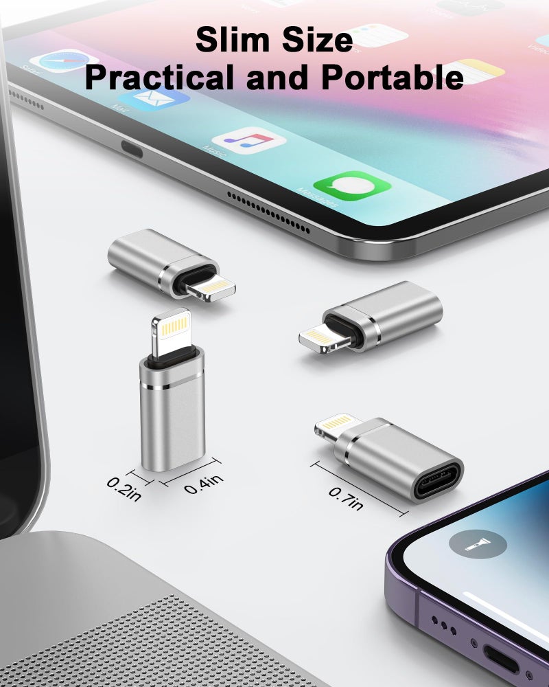 Haoano USB C to Lightning Adapter 4Pack, Type-C Female to iPhone Male Converter, USBC to iPhone Charger Dongle for Apple 14 Pro Max 13 12 11 XS XR 8 Plus, iPad/iPod/AirPods - Charging Only, Not for Audio/OTG - Image 4