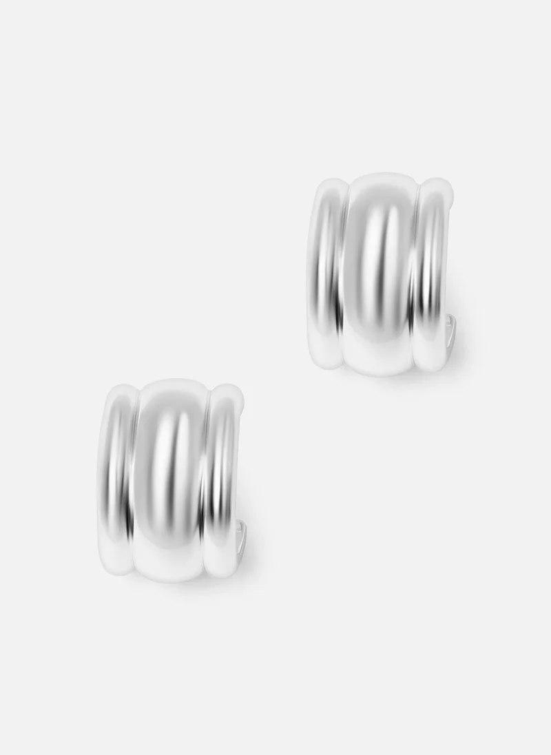 ليتشي أقراط نصف دائرية من المعدن المزخرف