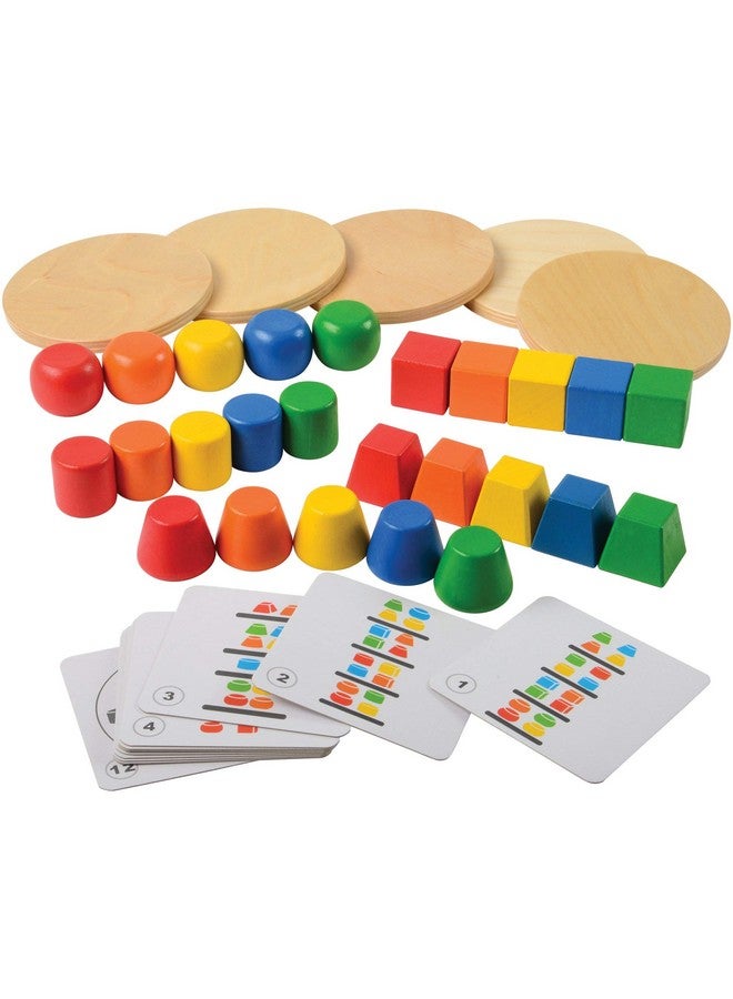 Constructive Playthings 3D Colorful Geometric Balancing Stacker, 25-Piece Block Set - Image 4