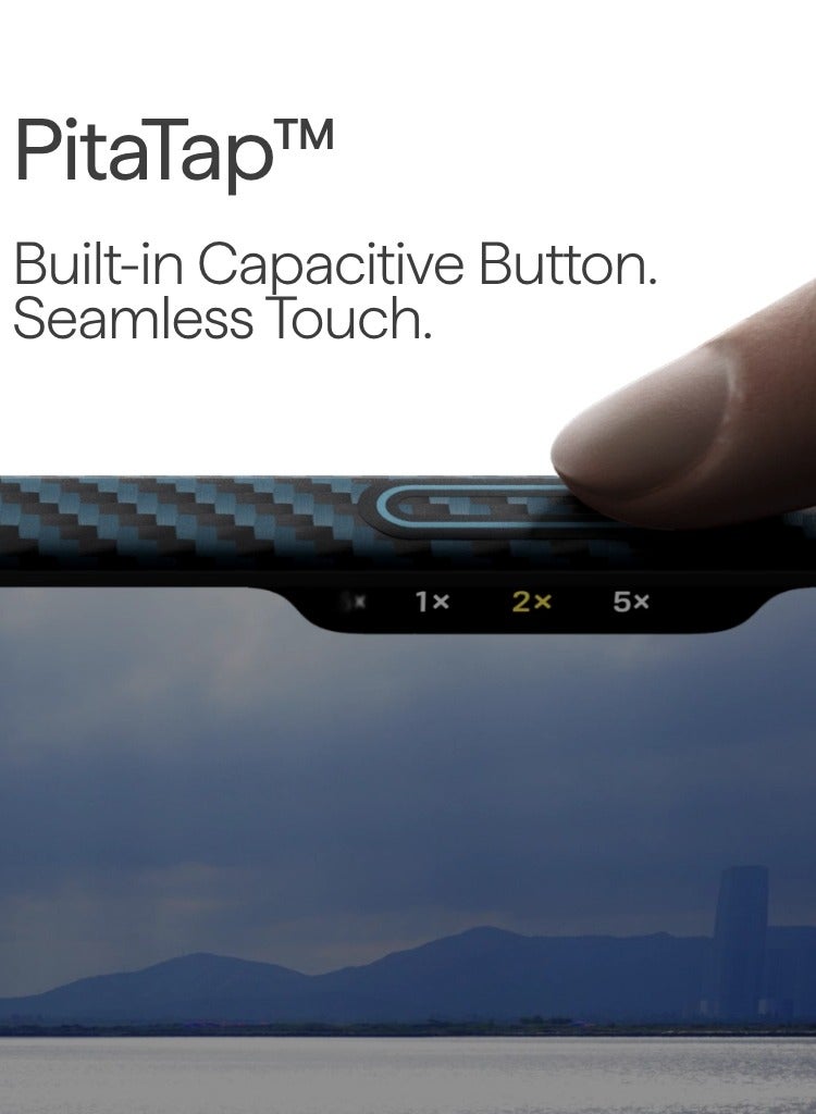 بيتاكا حافظة فائقة النحافة لـ iPhone 17 Pro Max / تقنية PitaTap اللمسية المتكاملة / تصميم خفيف الوزن / تركيب سهل / غطاء خلفي - أسود/أزرق - Image 2