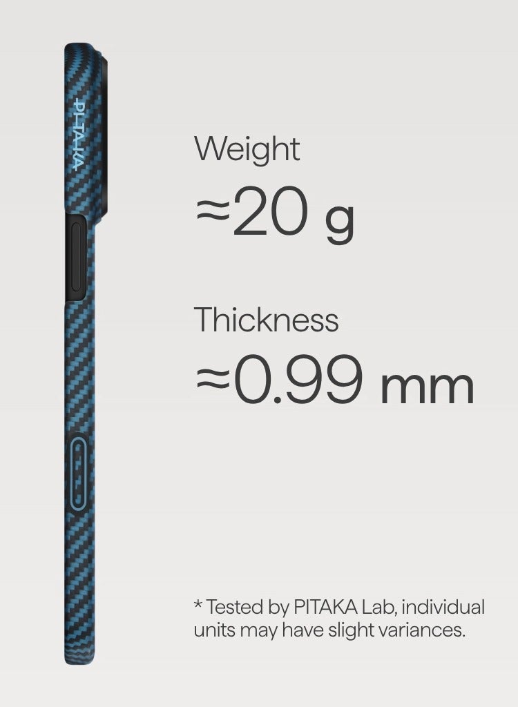 بيتاكا حافظة فائقة النحافة لـ iPhone 17 Pro Max / تقنية PitaTap اللمسية المتكاملة / تصميم خفيف الوزن / تركيب سهل / غطاء خلفي - أسود/أزرق - Image 3