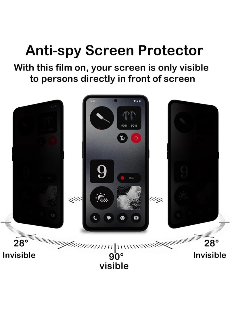 Muzz حماية شاشة الخصوصية لهاتف Nothing CMF 1 [عبوة 2]، زجاج مقسى مضاد للتجسس، صلابة 9H، مضاد للخدش، مضاد لبصمات الأصابع، خالي من الفقاعات، حماية شاشة مضادة للتجسس لهاتف Nothing CMF 1 - Image 5