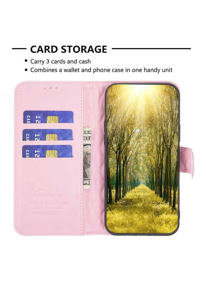 S-TOP Case For Samsung Galaxy M53 5G Diamond Lattice Wallet Leather Flip Phone Case - Image 4