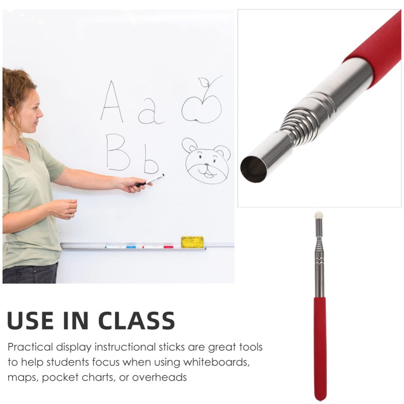 Telescopic Teaching Pointer Extendable Classroom Indicator Lightweight Red - Image 3