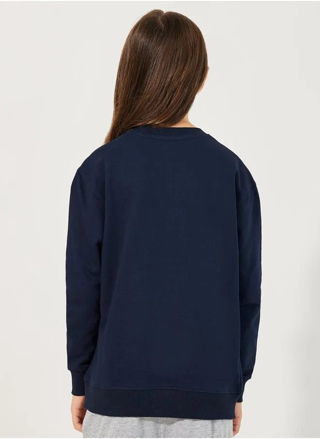 Styli Graphic Print Round Neck Sweatshirt