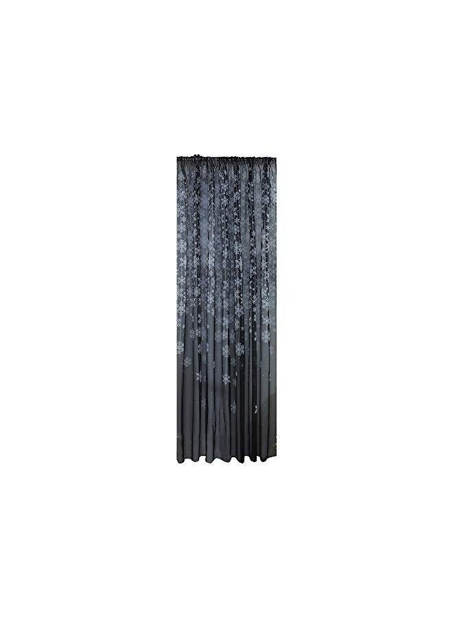 Sheer Curtain Length 2 Panel,Snowflake Texture Semi Sheer Curtains,Light Filtering Voile Lace Curtains - Image 2