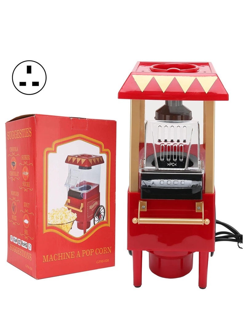 ELTRAZONE Mini Retro Popcorn Maker – Red – Automatic Hot-Air Popcorn Machine for Home Use with UK Plug – Oil-Free, Easy-to-Use Electric Popcorn Popper for Movie Nights, Parties & Snacks – Compact Design, Ideal Gift for Kids & Adults - Image 2