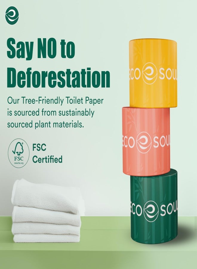 Eco Soul Premium Bamboo Toilet Paper 3 Ply | 12 Mega Rolls | 300 Sheets Each | FSC Certified Hypoallergenic, Textured & Skin-Friendly Septic-Safe Soft Bathroom Tissue Eco-Friendly Chemical & Dye Free - Image 3