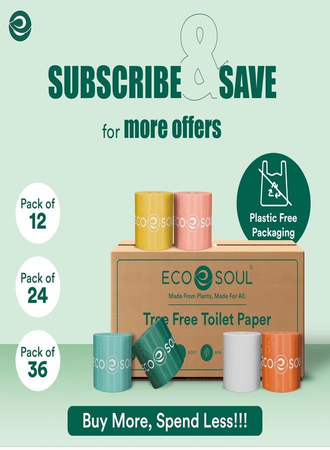 Eco Soul Premium Bamboo Toilet Paper 3 Ply | 12 Mega Rolls | 300 Sheets Each | FSC Certified Hypoallergenic, Textured & Skin-Friendly Septic-Safe Soft Bathroom Tissue Eco-Friendly Chemical & Dye Free - Image 4