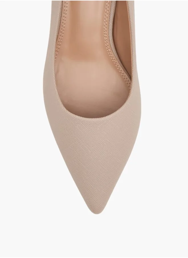 Celeste Womens Solid Slip-On Pumps With Pointed Toe And Kitten Heels