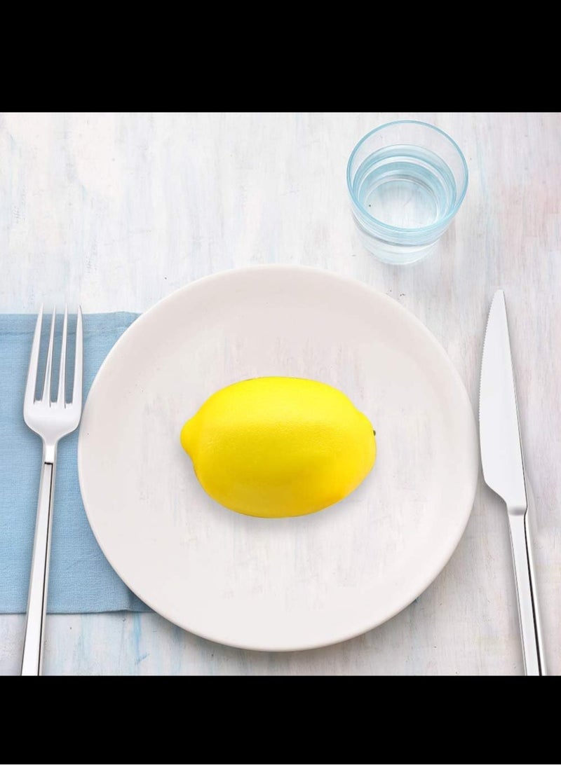 Generic 4Pcs Artificial Lemons,Fake Fruits，9.4 x 6.4cm Big Size,Vivid Faux Lemon Plastic Fake Yellow Lemons for Decoration Fake Fruit Bowl, Home Kitchen Table Cabinet Party Decor Photography Prop  - Image 3
